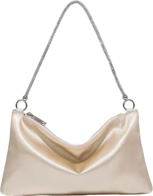 Floerns Women's Rhinestone Satin Square Bag Evening Bag for Prom Party