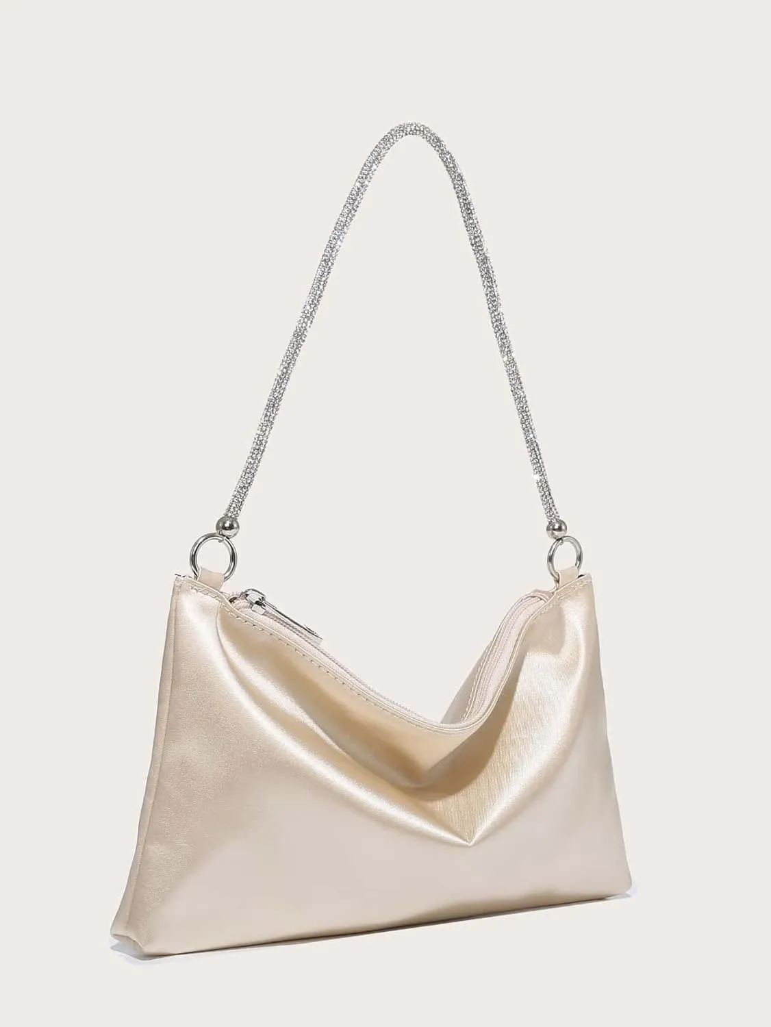 Floerns Women's Rhinestone Satin Square Bag Evening Bag for Prom Party