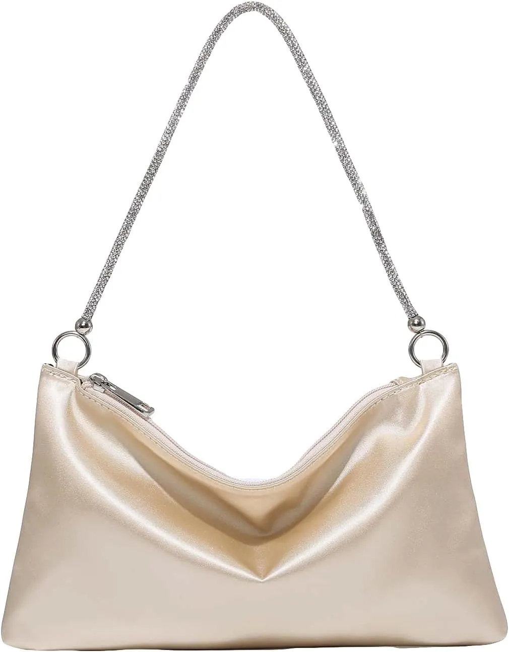 Floerns Women's Rhinestone Satin Square Bag Evening Bag for Prom Party