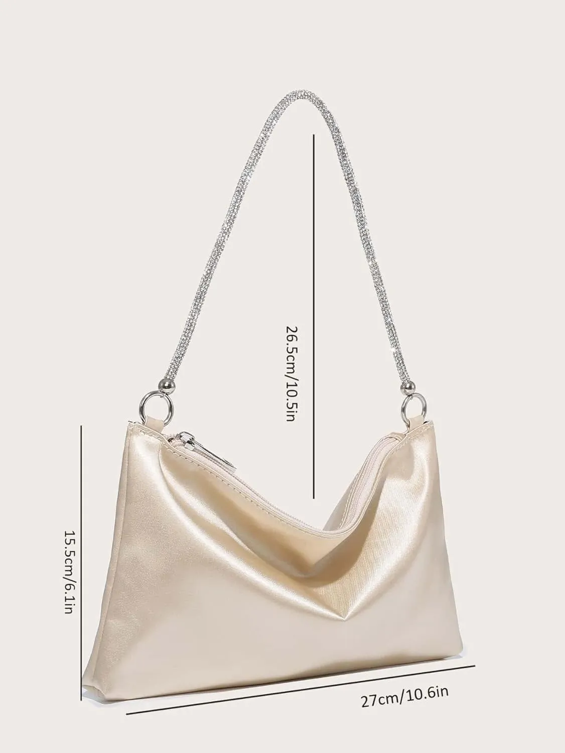 Floerns Women's Rhinestone Satin Square Bag Evening Bag for Prom Party