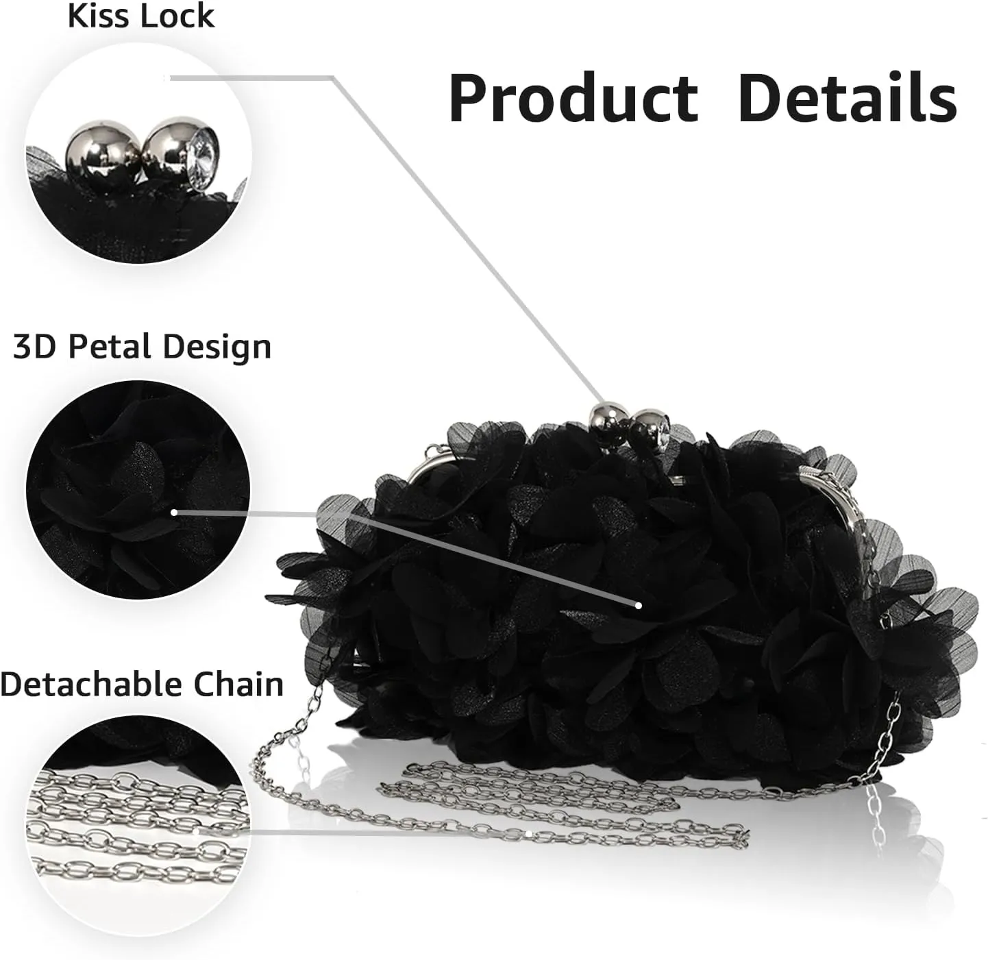 Floral Clutch Purses for Women Small Evening Bag for Wedding Soft Satin Clutch Handbags Flower Purse Cocktail Prom