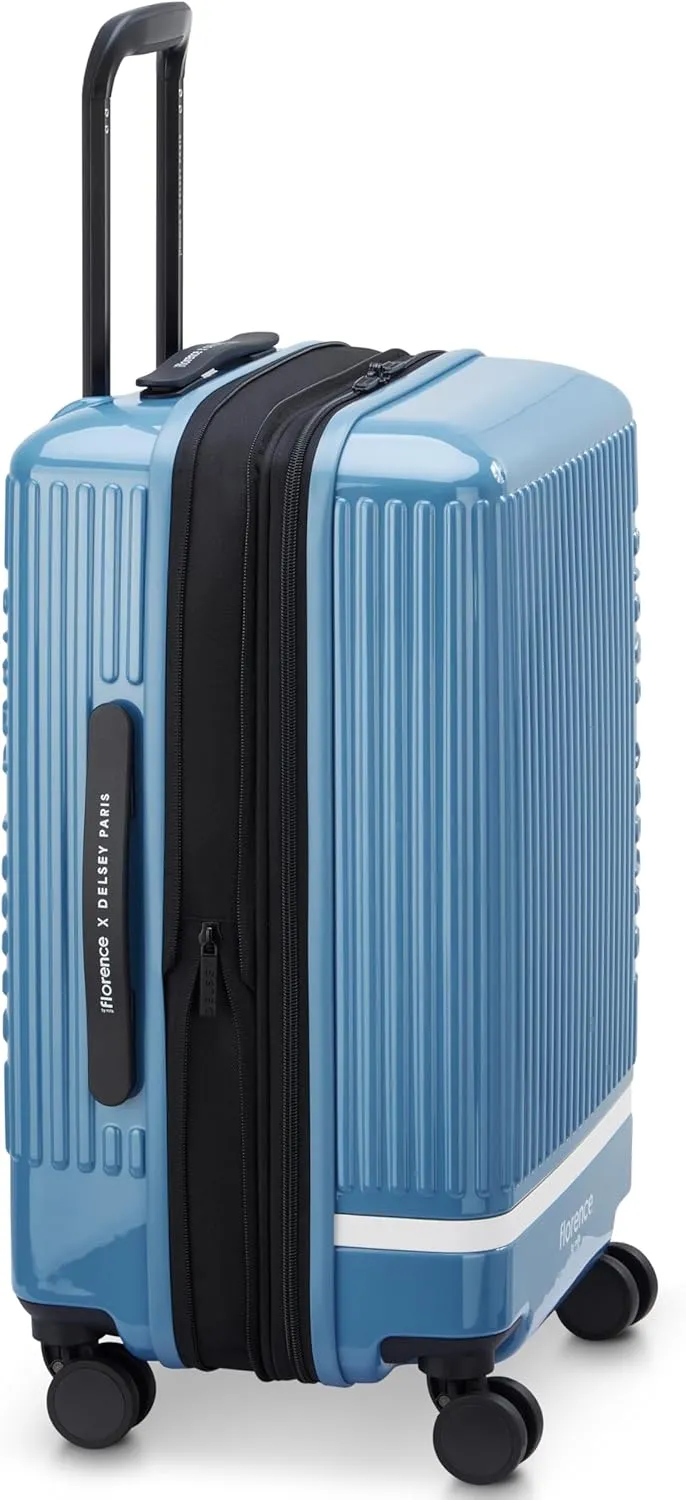 florence by mills Spin Me Away Hardside Expandable Luggage with Spinner Wheels, Zinc Blue, Carry-On 20 Inch