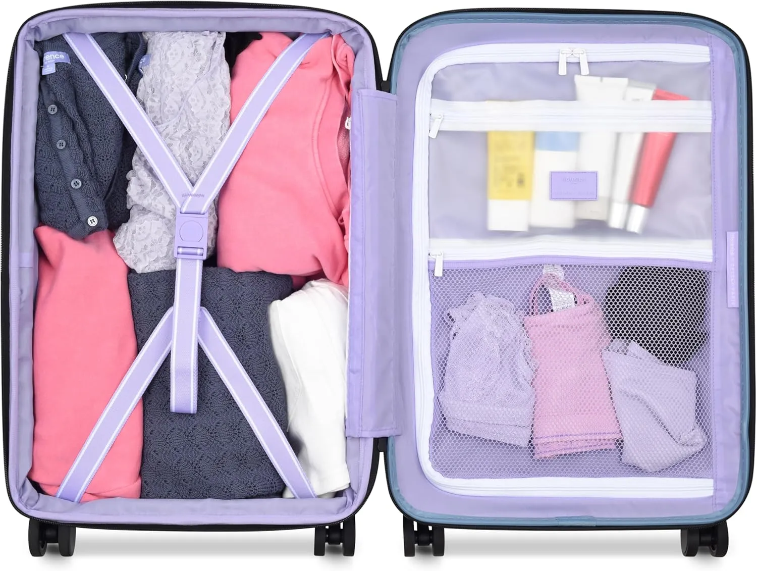 florence by mills Spin Me Away Hardside Expandable Luggage with Spinner Wheels, Zinc Blue, Carry-On 20 Inch