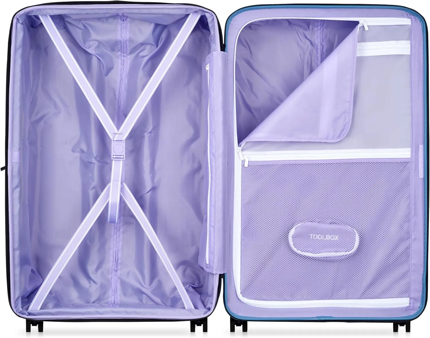 florence by mills Spin Me Away Hardside Expandable Luggage with Spinner Wheels, Zinc Blue, Checked-Large 29 Inch