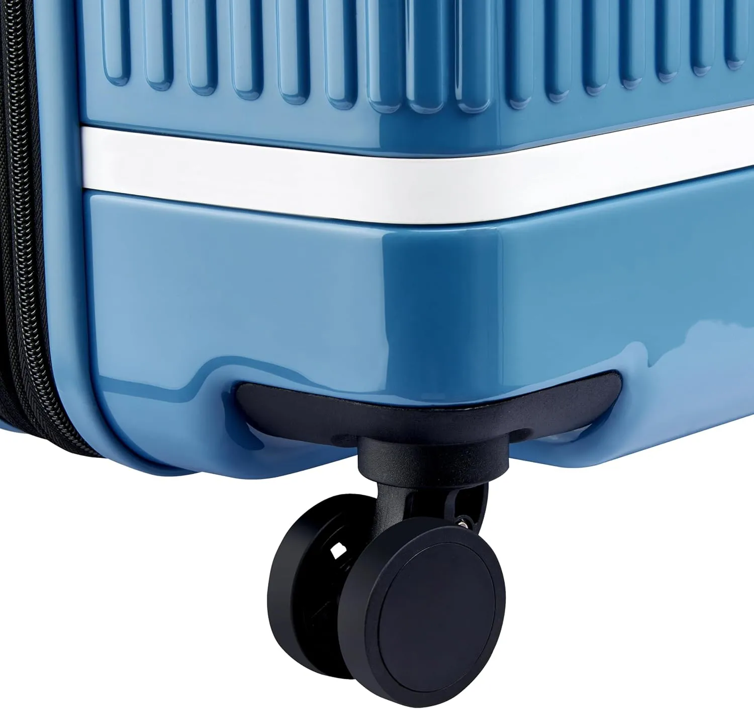 florence by mills Spin Me Away Hardside Expandable Luggage with Spinner Wheels, Zinc Blue, Checked-Large 29 Inch