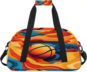Flow Liquid BasketballChildren's Sports Gym Bags Boys Girls Travel Bags BasketballOvernight Bags Carrying Handbags For Sports Soccer Basketball Practice