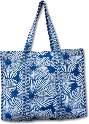 Flower Print Cotton Tote Bag Handmade Boho Bag Market Bag Women Cotton Quilted Tote Bag Traveling Bag Handle Bag