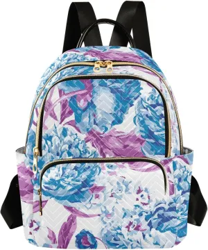 Flower Print Travel Backpack for Women Quilted Bookbag Casual Bag Backpack for Women's Backpack