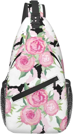 Flowers Seamless Pattern Crossbody Bags For Women Men Chest Backpack Gym Shoulder Bag Travel Outdoor Sports Casual Crossbody Bags