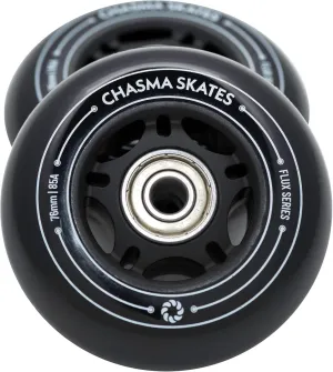 Flux 2 76mm RipStik Wheels 85A for Ripsurf Caster Board, RipStik Wave Board, or Crazy Cart Wheels Replacement, 2 Pack with Bearings