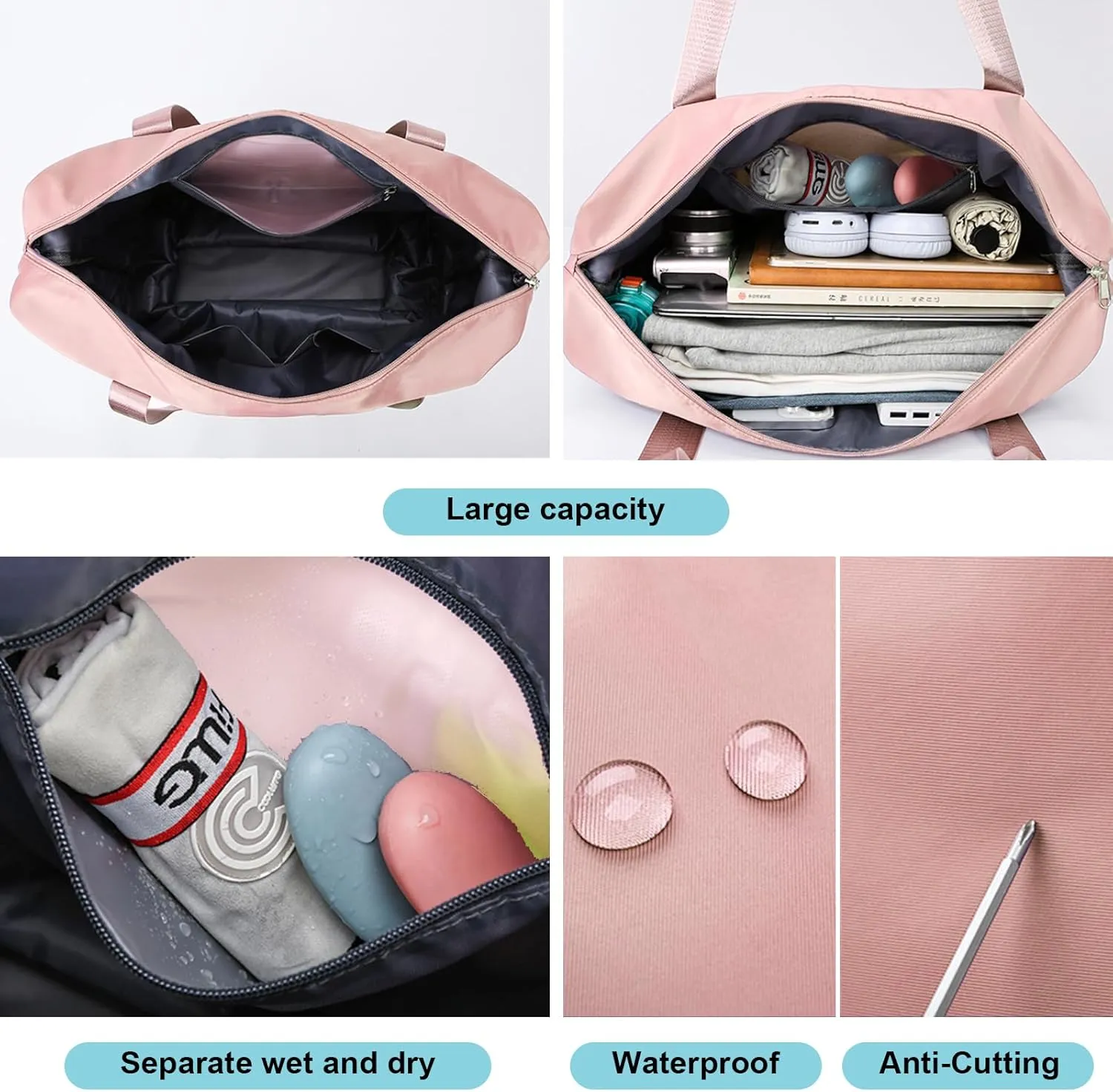 Foldable Travel Bag Expandable,Rolling Duffle Bags with Wheels,Weekender with Rolling Wheels