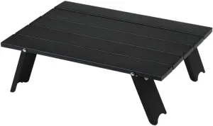 Folding Portable Camping Table Aluminium Picnic Table Travel Compact Camping Accessories Black #