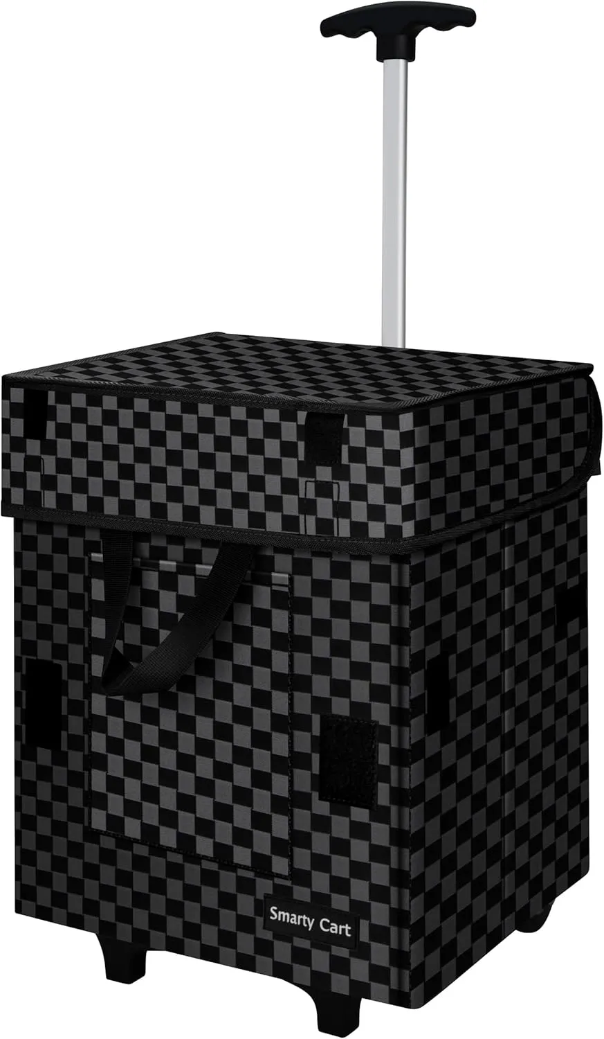 Folding Portable Rolling Crate Handcart, Smart Cart with Telescopic Handle, Collapsible Rolling Utility Basket Shopping, Teacher Shopping, Grocery Moving