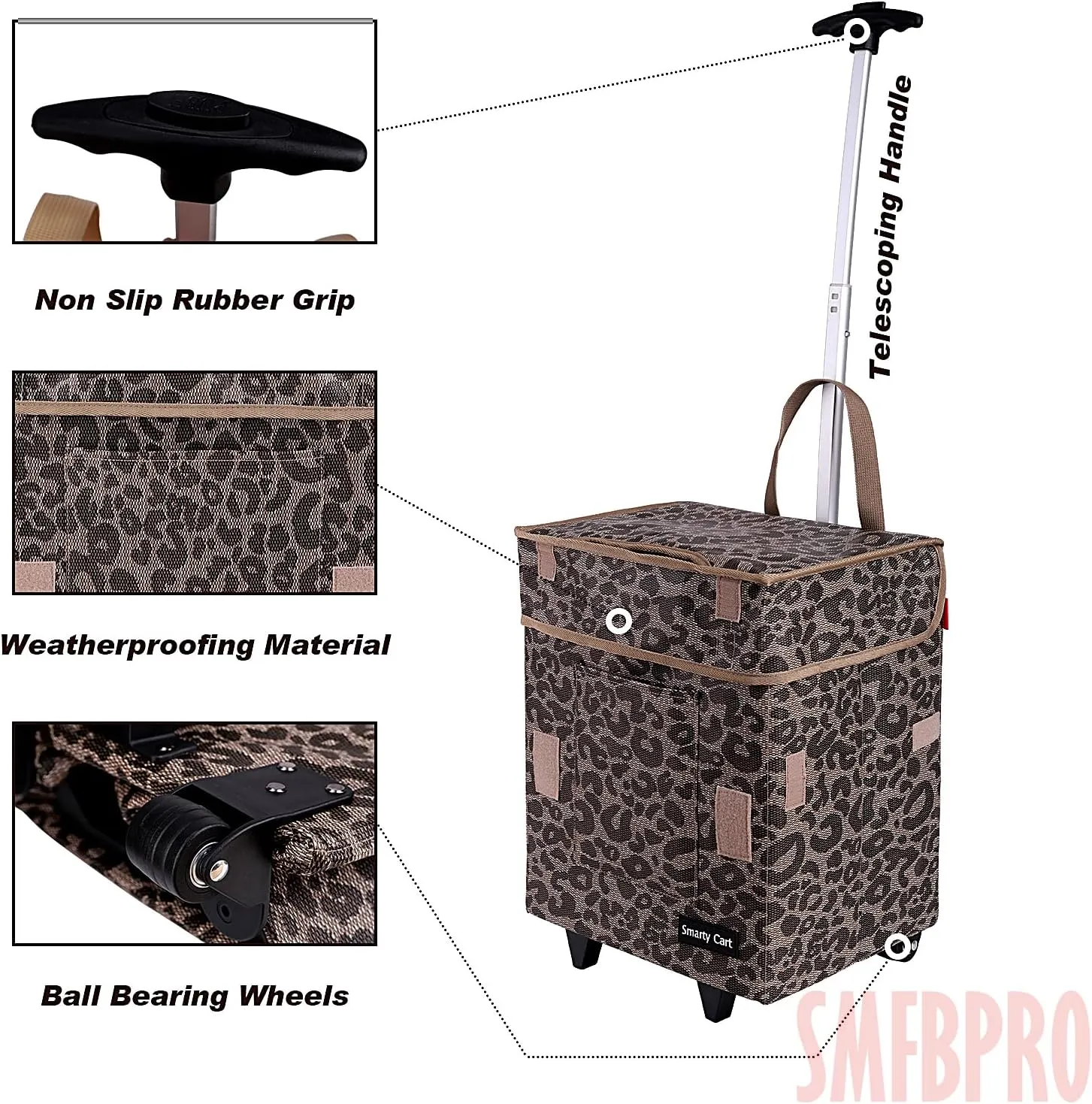 Folding Portable Rolling Crate Handcart，Smart Cart with Telescopic Handle, Collapsible Rolling Utility Basket Shopping for Supermarket Shopping、Teacher Shopping Moving Grocery