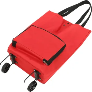 Folding Shopping Cart with Wheels Rolling Tote Bag for Women Portable Trolley for for Groceries and Daily Use