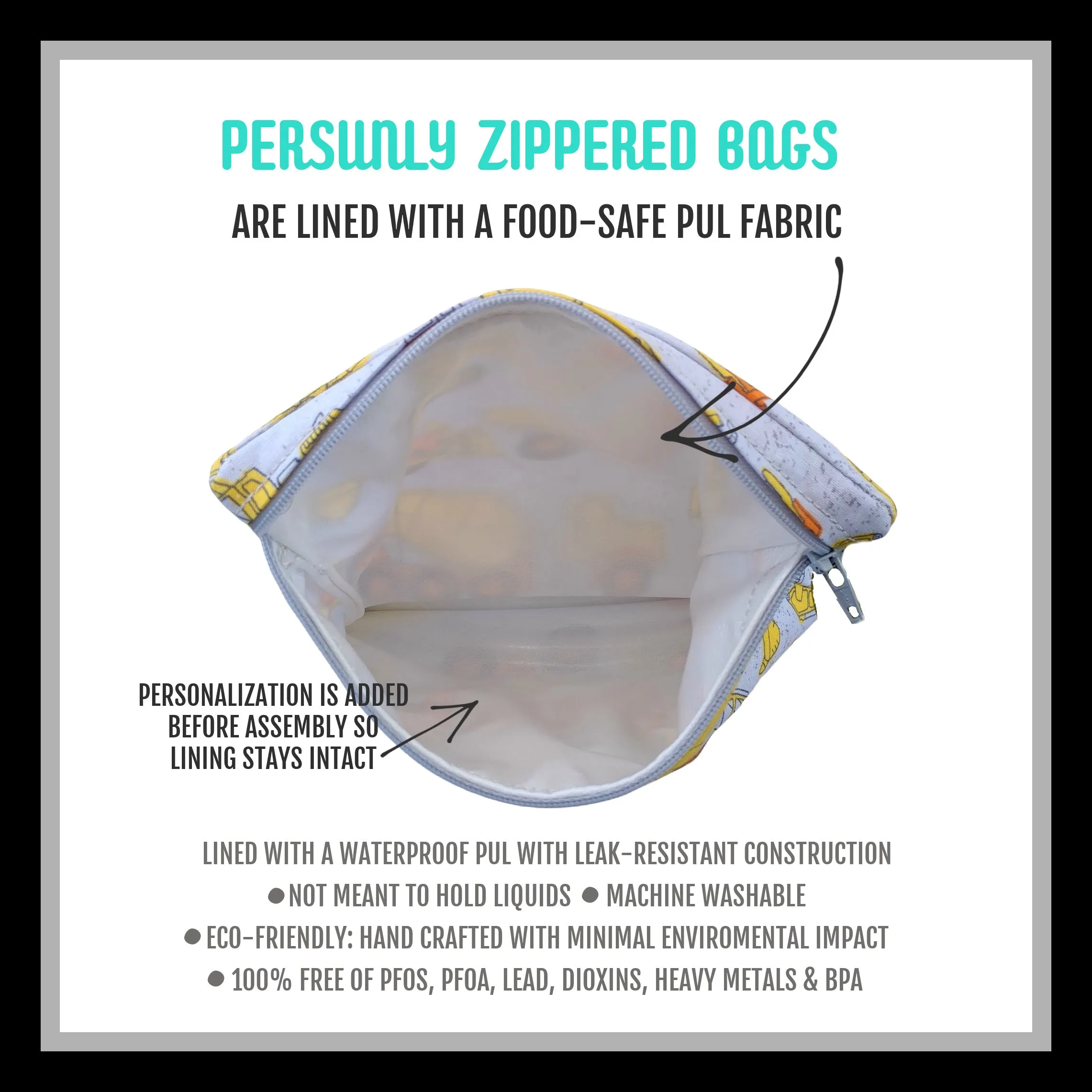 Football Food Safe Personalized Reusable Bag