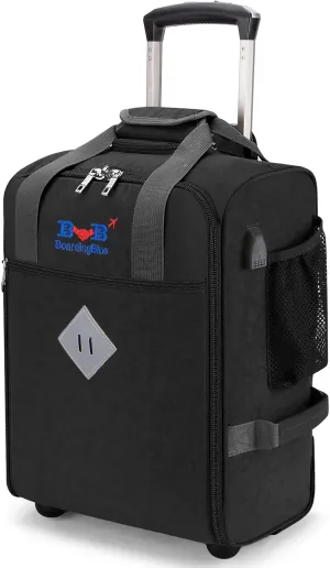 For JetBlue Airlines 17x13x8 Inches Rolling Personal Item Underseat Rolling Travel Bag - Suitable for Major Airlines including Spirit, Jetblue and Frontier- Duffel Bag Design