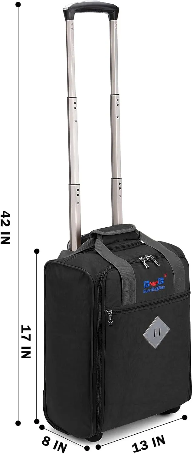 For JetBlue Airlines 17x13x8 Inches Rolling Personal Item Underseat Rolling Travel Bag - Suitable for Major Airlines including Spirit, Jetblue and Frontier- Duffel Bag Design