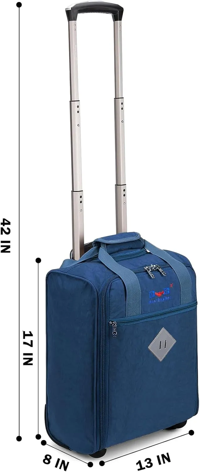 For JetBlue Airlines 17x13x8 Inches Rolling Personal Item Underseat Rolling Travel Bag - Suitable for Major Airlines including Spirit, Jetblue and Frontier- Duffel Bag Design