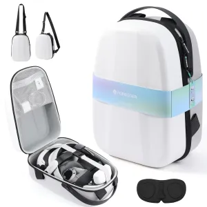 FOREGOER Hard Carrying Case for Meta Quest 3/3S/Oculus Quest 2, Large Space Compatible with BOBOVR S3 Pro/M3 Pro/Kiwi Design Battery Head Strap and All Accessories, Ideal for Travel and Home Storage