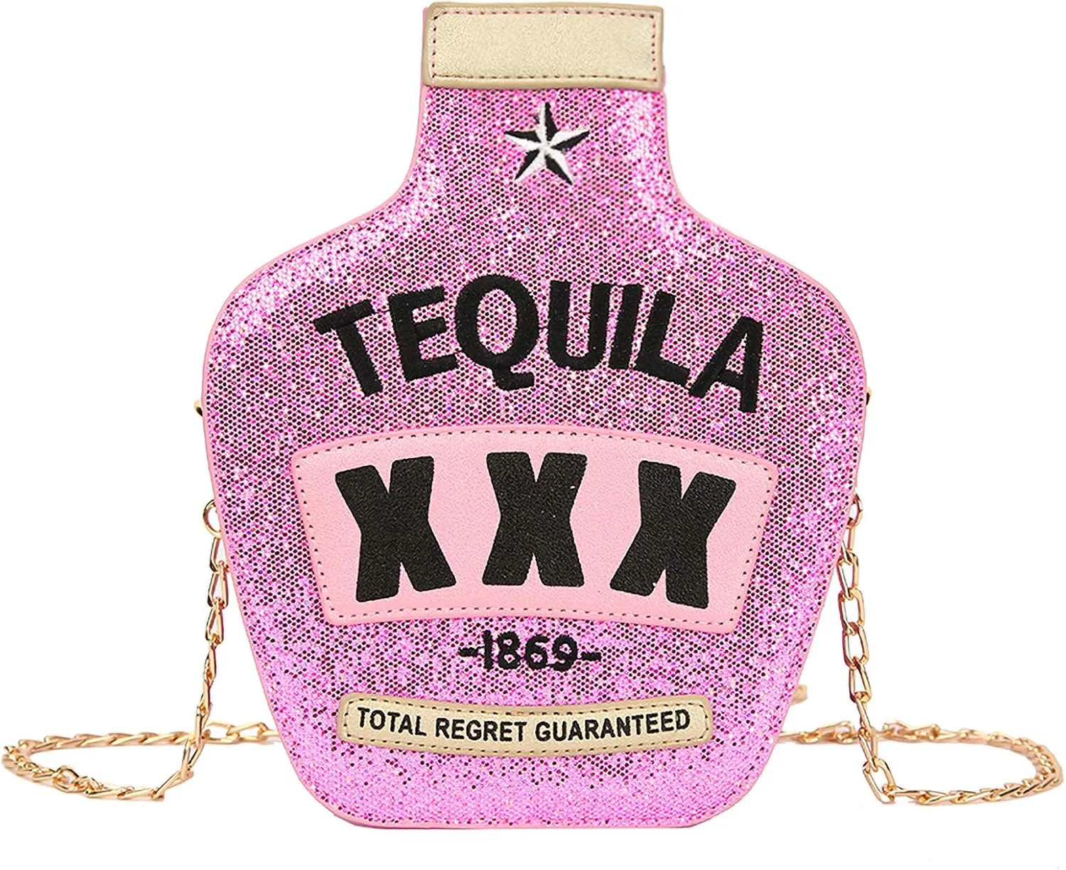 Fozehlad Novelty Tequila Crossbody Bag for Women Bottle Shaped Shoulder Handbags Elegant Evening Purse for Girls
