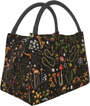 FREEHOTU Forest Animals Mushrooms Insulated Lunch Bags For Women Men, Reusable Lunch Cooler Bags Tote Box Meal Prep For Work Picnics Or Travel