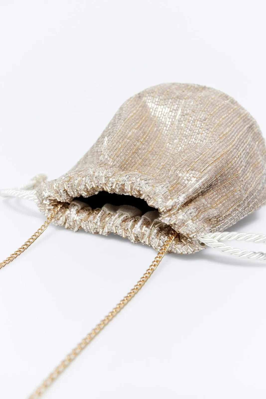 Fringed Beads Bag - Gold