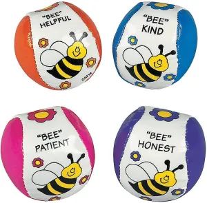 Fun Express Bee Your Best Kick Balls - 12 Pieces - Educational and Learning Activities for Kids