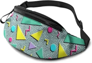 Funny 80s 90s Retro Waist Pack Bag for Men Women,Casual Running Belt Bags Hip Bum Bag with Adjustable Strap Bum Bag for Travel Party Festival Hiking Sports Hip Pack
