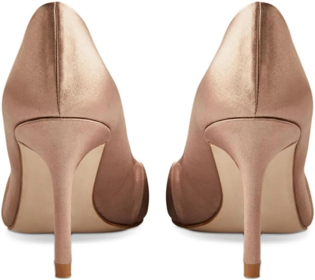 FYS Women's Pointed Toe Folds Pumps Slip on Stiletto High Heels Formal Party Office Evening Shoes Size 4-16 US