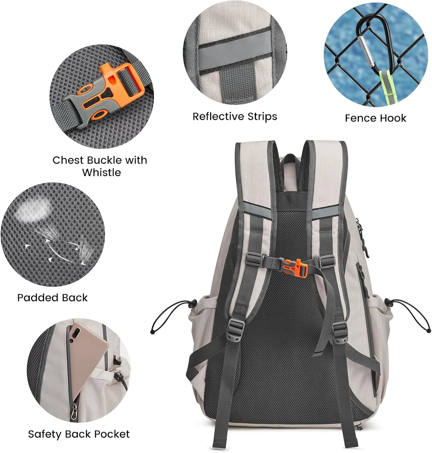 G4Free Tennis Bag, Tennis Backpack for Women Men, Large Pickleball Bag, Holds 4 Rackets with Shoe