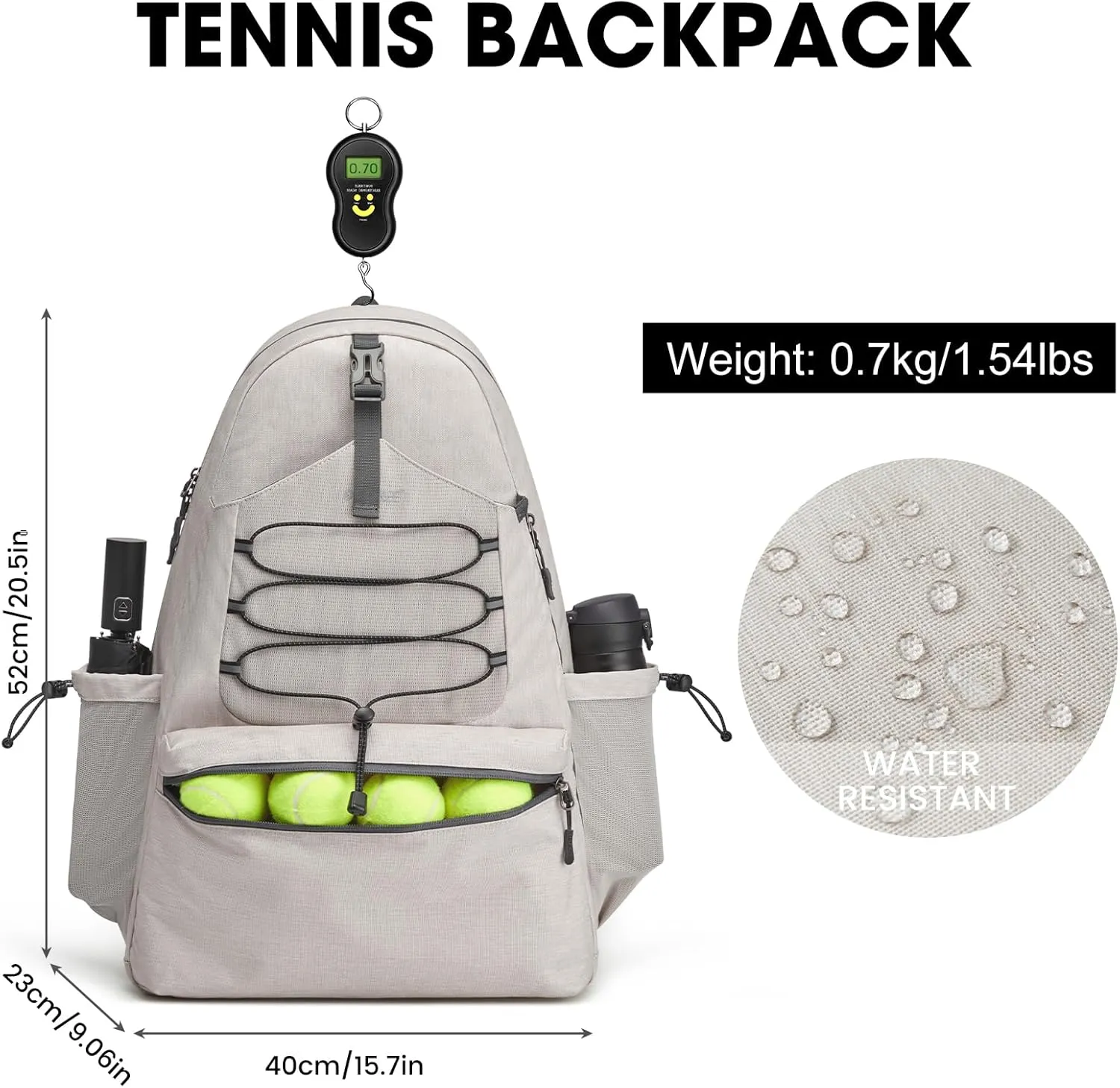 G4Free Tennis Bag, Tennis Backpack for Women Men, Large Pickleball Bag, Holds 4 Rackets with Shoe
