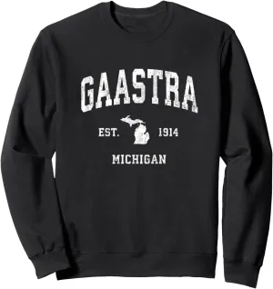 Gaastra Michigan MI Vintage Athletic Sports Design Sweatshirt