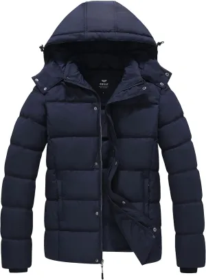 GGleaf Men's Hooded Winter Coat Warm Puffer Jacket Thicken Quilted Jacket