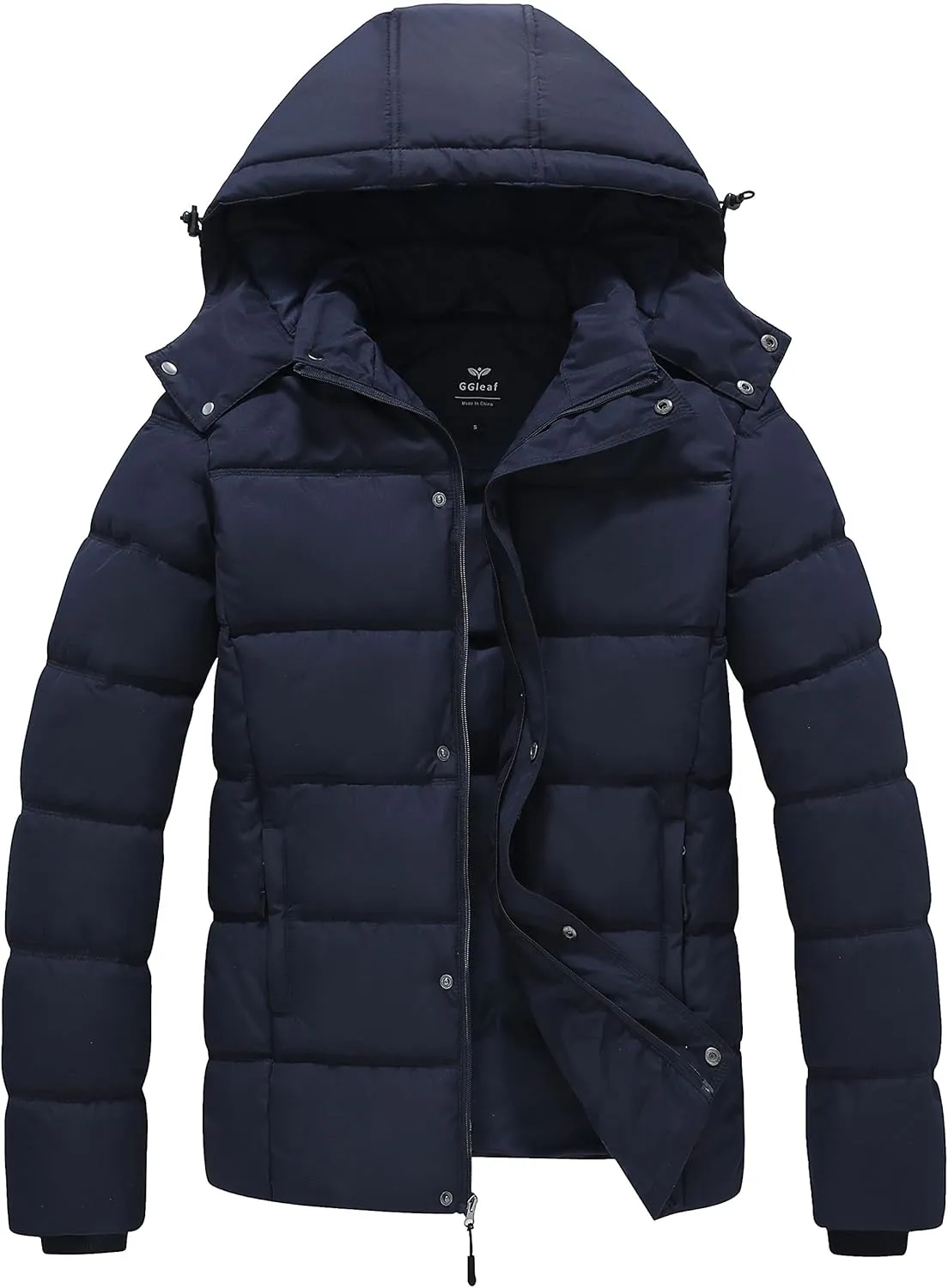 GGleaf Men's Hooded Winter Coat Warm Puffer Jacket Thicken Quilted Jacket