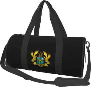 Ghana Coat Of Arms Travel Luggage Duffel Bag Sports Rolling Foldable Duffel Bag, Black
