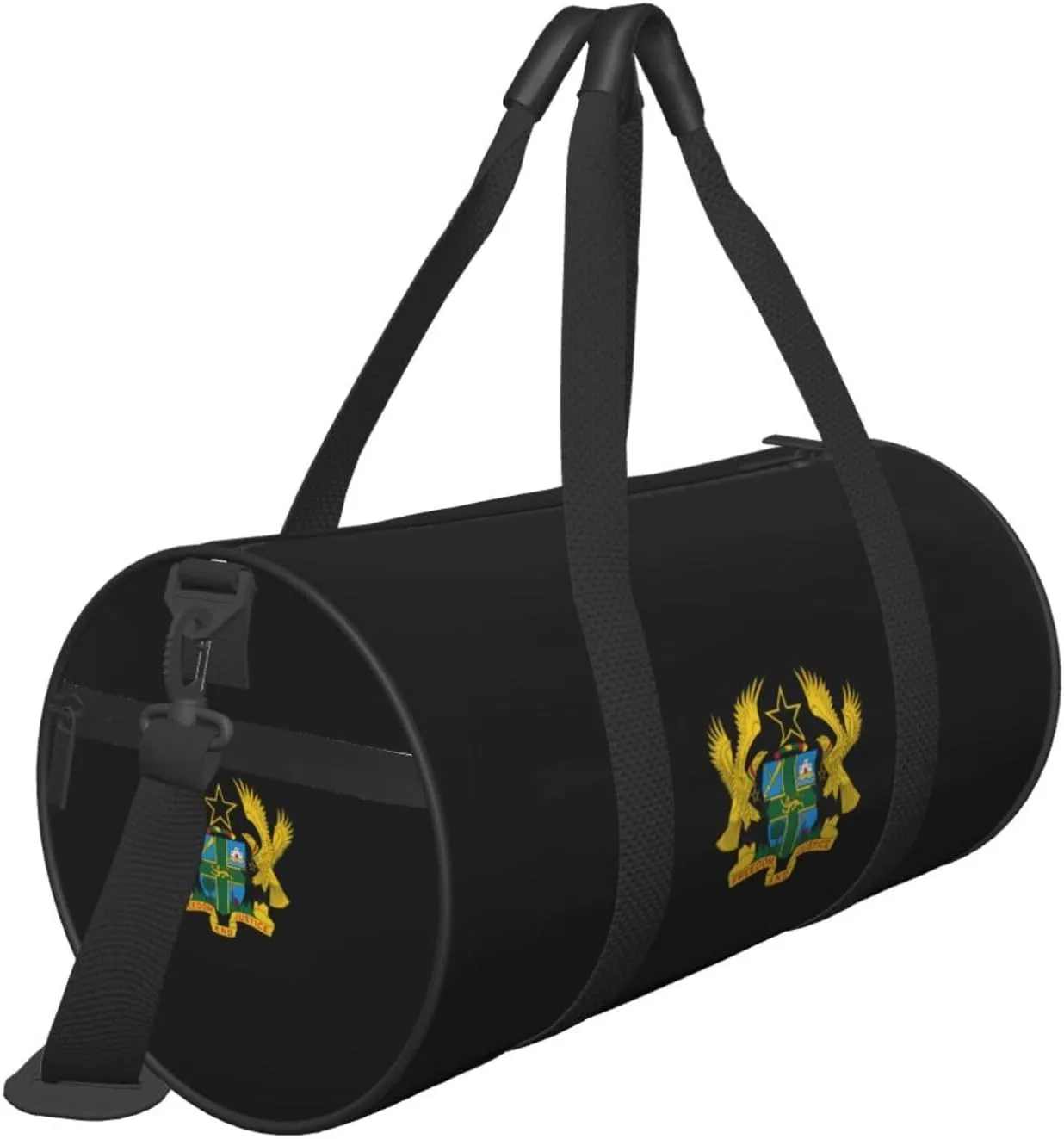 Ghana Coat Of Arms Travel Luggage Duffel Bag Sports Rolling Foldable Duffel Bag, Black