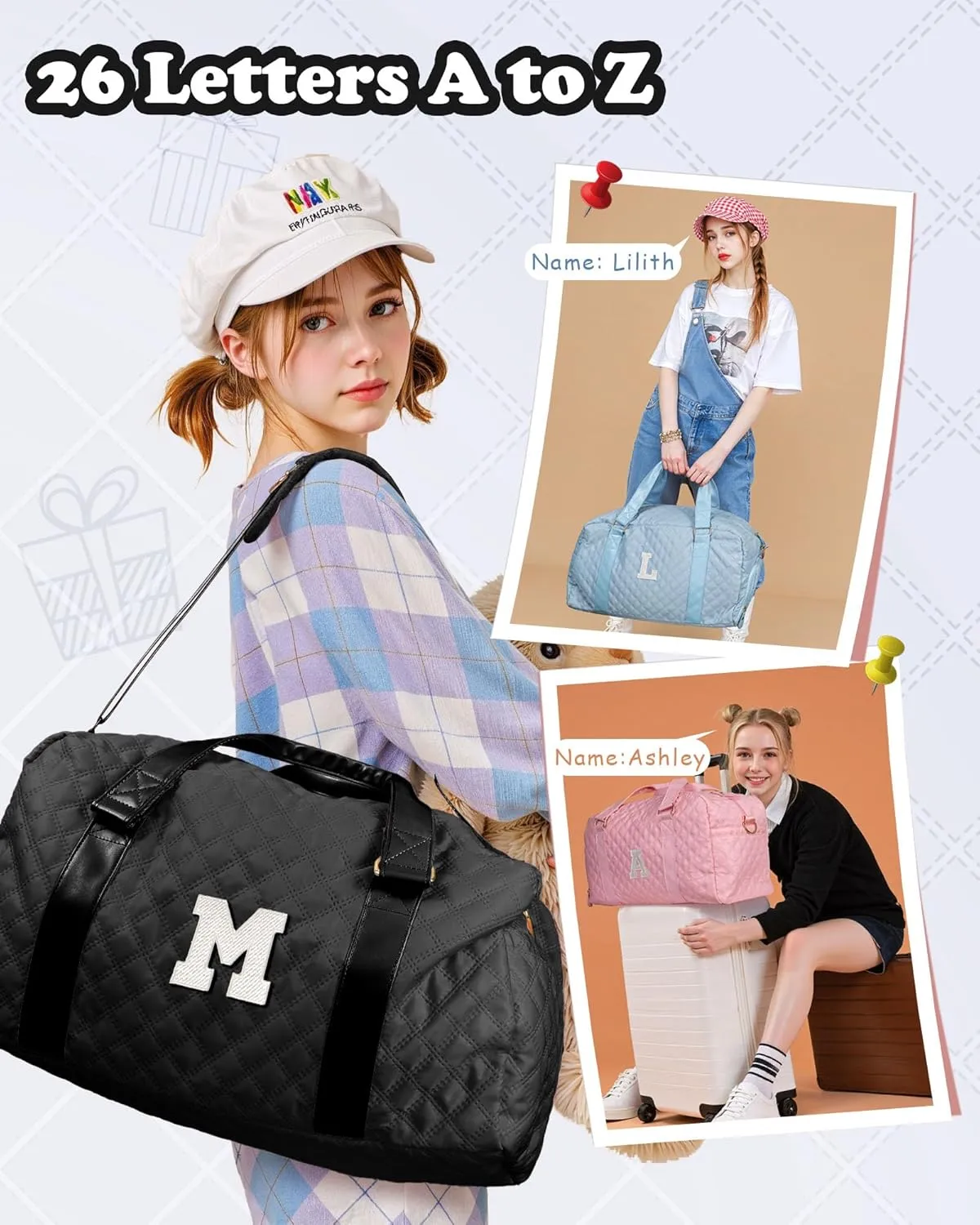 Gifts for Girls 10 11 12 13 14 15 16 17 18 year old, Birthday Gifts,Duffel Gym Bag, Gifts for Kids, Overnight Bag, Granddaughter Gifts