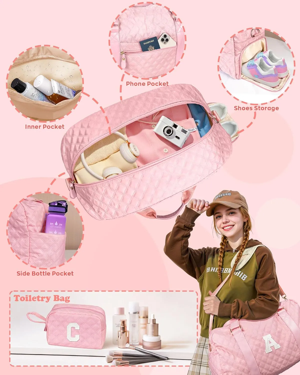 Gifts for Girls 10 11 12 13 14 15 16 17 18 year old, Birthday Gifts,Duffel Gym Bag, Gifts for Kids, Overnight Bag, Granddaughter Gifts