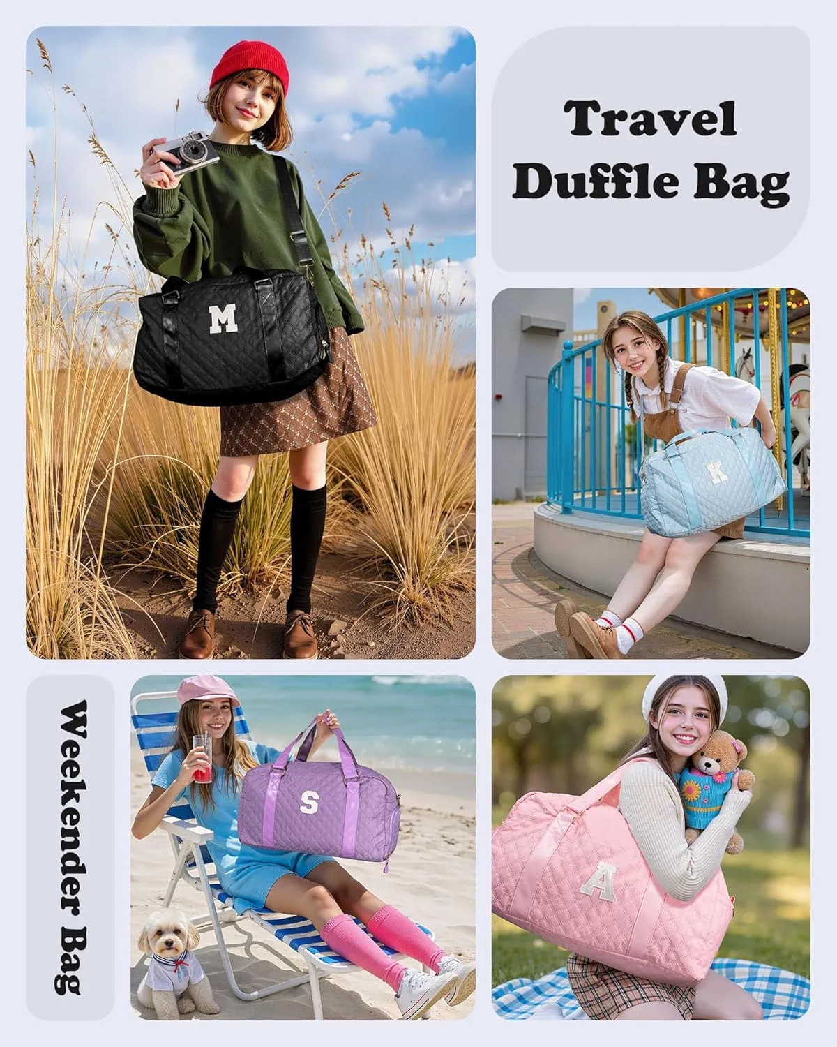Gifts for Girls 10 11 12 13 14 15 16 17 18 year old, Birthday Gifts,Duffel Gym Bag, Gifts for Kids, Overnight Bag, Granddaughter Gifts