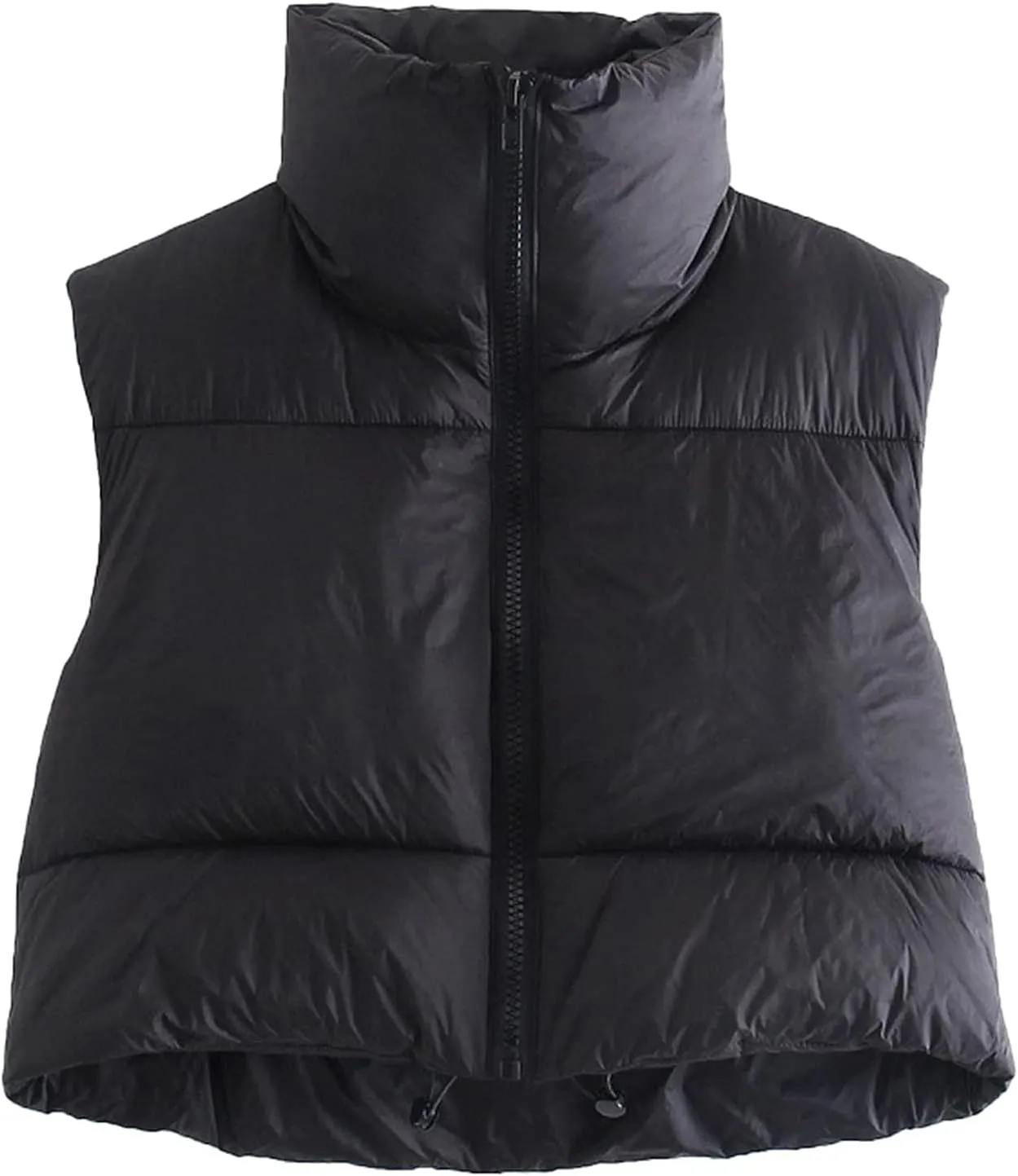 Gihuo Womens Cropped Puffer Vest Winter Crop Vest Lightweight Sleeveless Warm Outerwear Puffer Jacket Padded Gilet