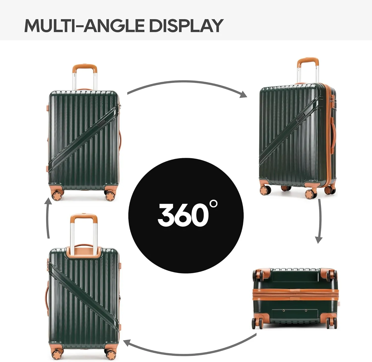 GinzaTravel Luggage Sets 3-Piece Expandable Suitcases with Wheels PC ABS Durable Hardside Luggage sets TSA lock
