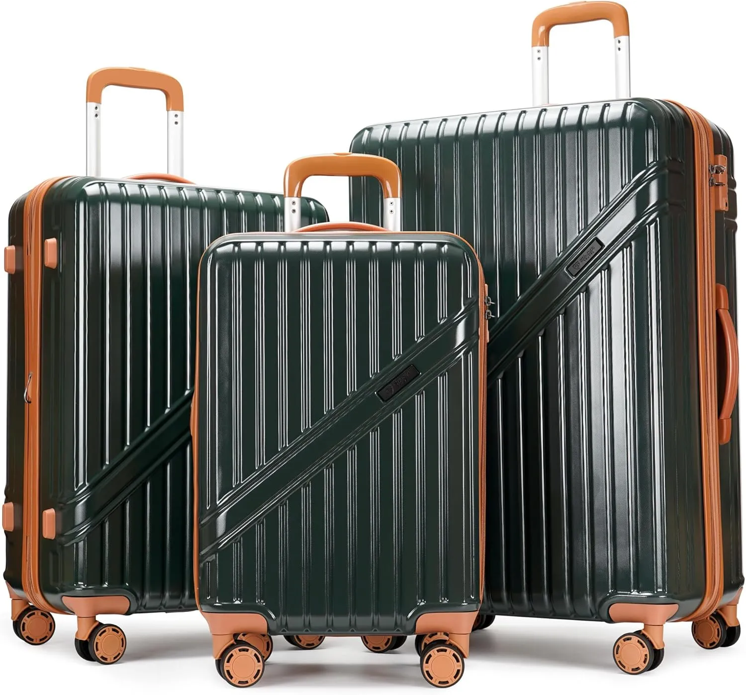 GinzaTravel Luggage Sets 3-Piece Expandable Suitcases with Wheels PC ABS Durable Hardside Luggage sets TSA lock