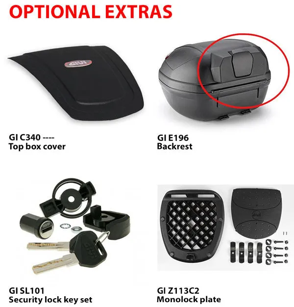 Givi E340 Monolock Top Box (34 litre)