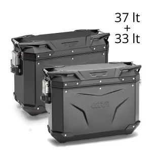 Givi Trekker Outback EVO 37 & 33 lt (contoured) Cam-Side Black (pair)