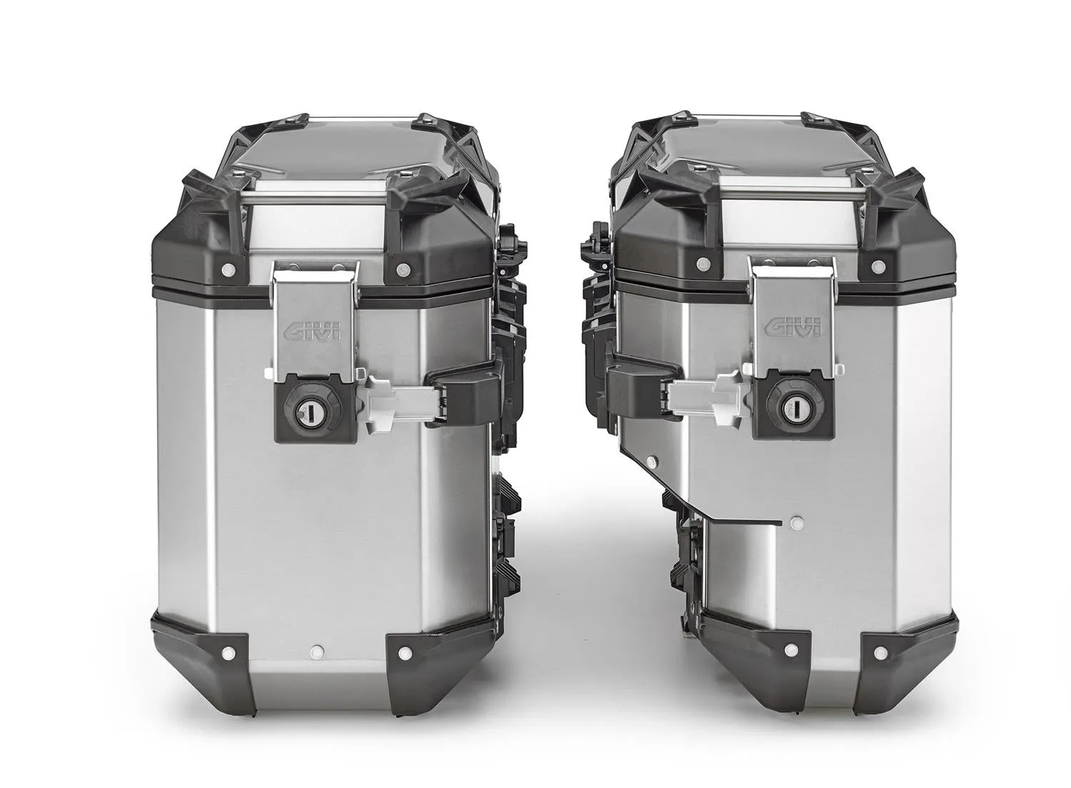 Givi Trekker Outback EVO 37 & 33 lt (Contoured) Cam-Side Silver (pair)