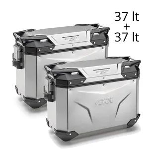 Givi Trekker Outback EVO 37 lt Cam-Side Cases Silver (pair)
