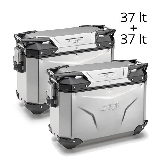 Givi Trekker Outback EVO 37 lt Cam-Side Cases Silver (pair)