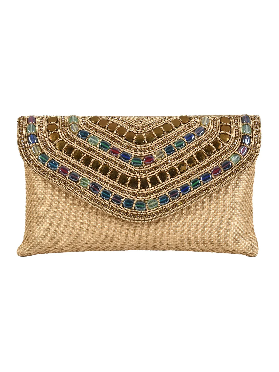 Golden Purse with Embellishments and Embroidery