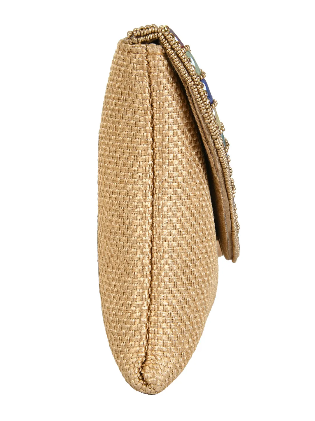Golden Purse with Embellishments and Embroidery